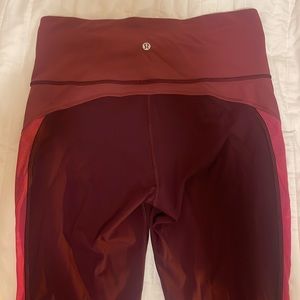 NEVER WORN LULULEMON MAROON 7/8 LENGTH LEGGING!